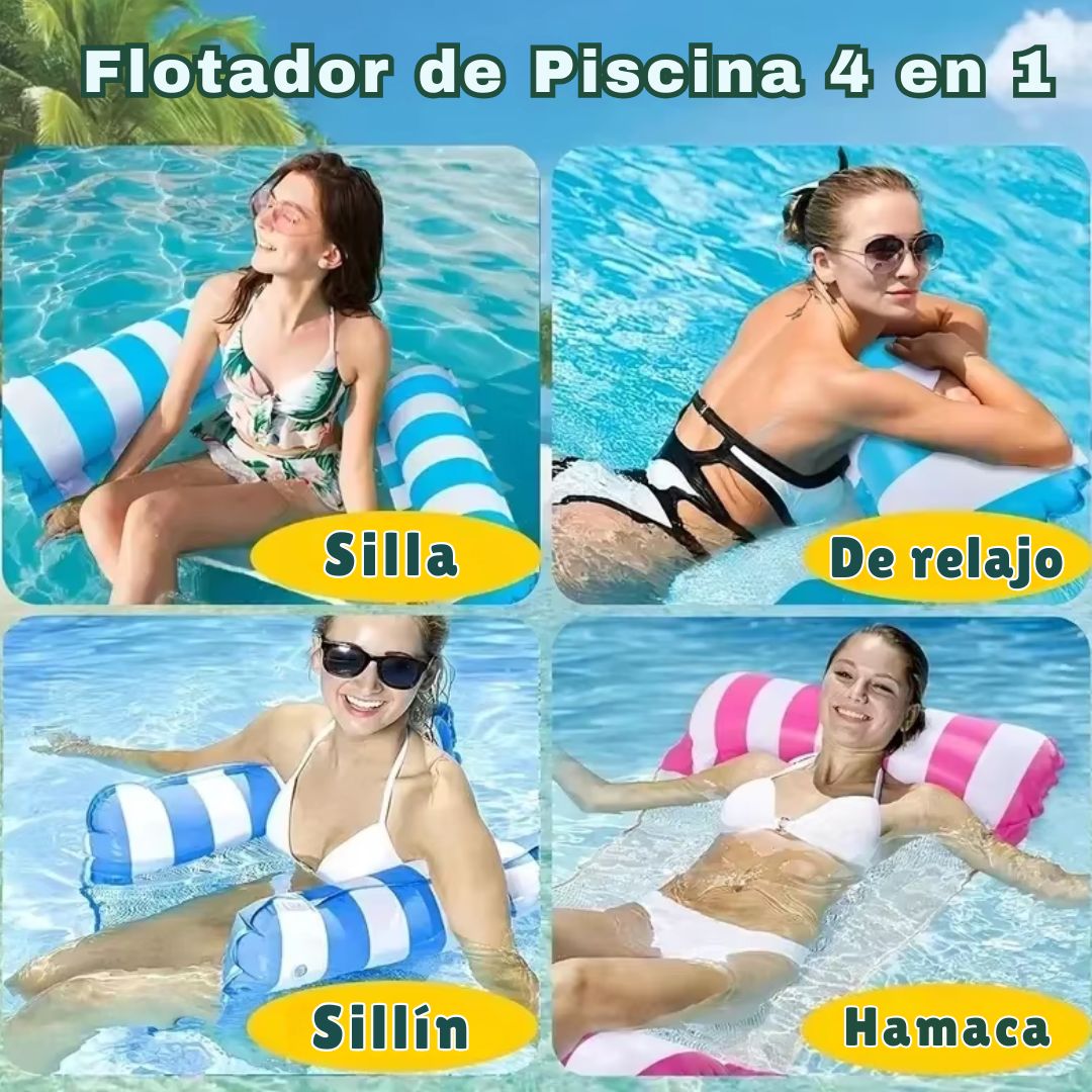 FLOTADOR DE PISCINA - HAMACA 4 EN 1