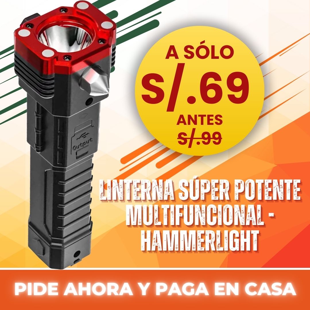 LINTERNA SÚPER POTENTE MULTIFUNCIONAL - HAMMERLIGHT