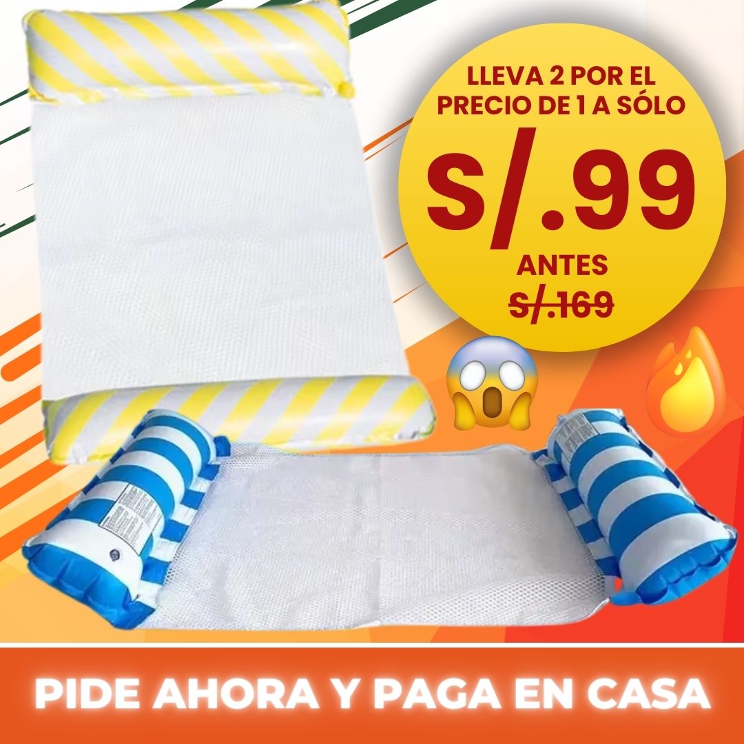 FLOTADOR DE PISCINA - HAMACA 4 EN 1